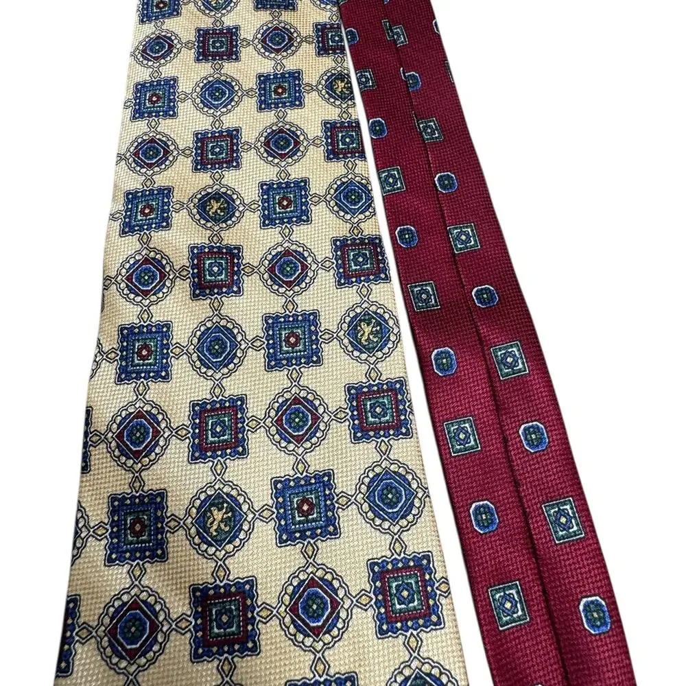 Tommy Hilfiger Silk Tie USA Italy Medallion Classic Mens Necktie 60